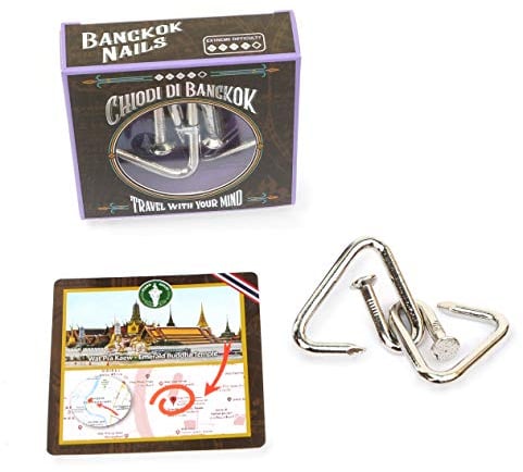 Logica Puzzles Art. Bangkok Nails - Metal Brain Teaser - Difficulty 4/6 Extreme - Travellers Collection