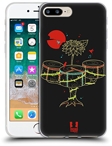 Head Case Designs Batteria Musica nelle Natura Custodia in Gel [Protezione di Grado Militare] Compatibile con Apple iPhone 7 Plus/iPhone 8 Plus