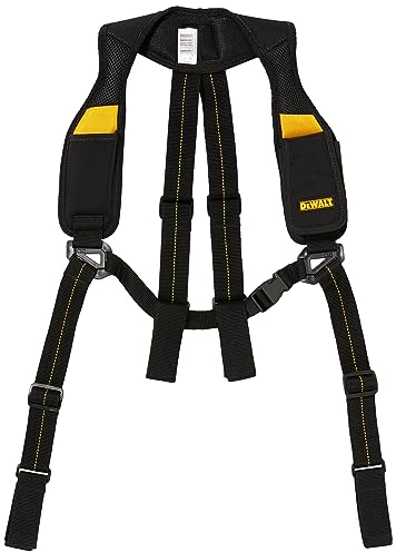 Custom Leathercraft DG5132 DEWALT Robuste Werkzeugschürze, gepolsterte Schultern, Schwarz