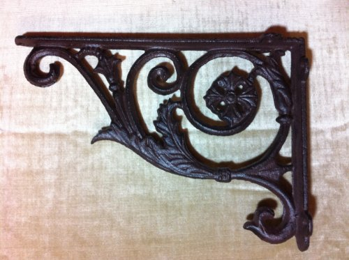 Clever-Deko Winkel Wandhalterung Regalhalterung Eisen Antik rustikal für Regalbretter Regalwinkel Wand 28cm Metall antik Gusseisen Guss Retro Vintage