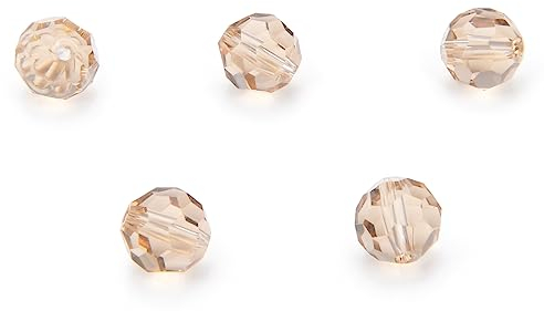 50 Stück Adabele österreichische 10 mm facettierte lose runde Kristallperlen Silber Champagner kompatibel mit 5000 Swarovski-Kristallen Preciosa SS2R-1029