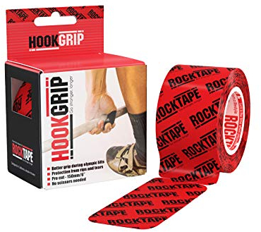 RockTape HookGrip 2-Inch Thumb Protection Kinesiology Tape for Weightlifting- Enhanced Grip & Thumb Protection for High-Volume Barbell Lifts - Red