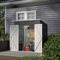 BIRCHTREE Garden Shed Metal Pent Roof 4FT X 6FT Outdoor Storage With Free Foundation Anthracite and White