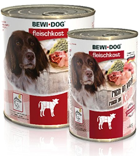 6 x 800g Bewi Dog Fleischkost Reich an Kalb