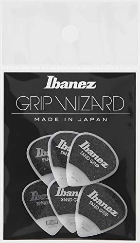 IBANEZ Grip Wizard Series Sand Grip Flat Pick - weiß 6 Stück (PPA16MSG-WH)