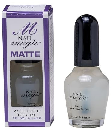 Nail Magic Matte Top Coat - Clear Nail Polish Topcoat, Clear Polish, Satin Finish, Long Lasting, Natural, Removes Shine (0.5 Fluid Ounce)