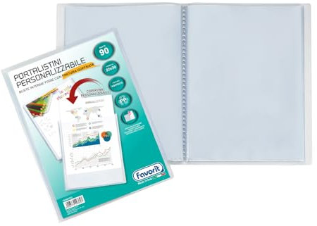 Favorit 100460326 Personalisierbares Sichtbuch mit 30 Umschlägen, Innenformat 22 x 30 cm einzeln 90 Buste interne durchsichtig