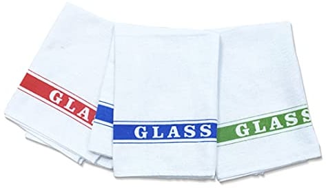 A & B TRADERS Printed Glass Cloths Tea Towels Cotton Dishcloths Cleaning Lint Free Pack of 10