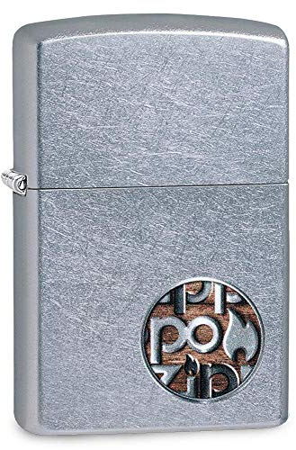 Zippo Encendedor Unisex con Logotipo de Botones, Resistente al Viento, Cromado, Regular