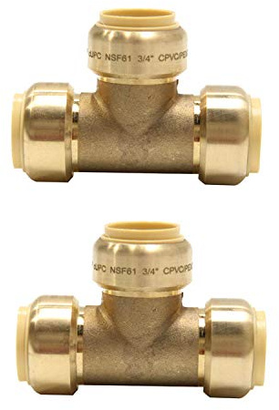 EFIELD Höger 3/4'' T-Steckfitting Schlauchverbinder Rohrverbinder zum Verbinden von Pex, Kupfer, CPVC, bleifreies Messing
