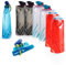 HMIEPRS 8PCS Collapsible Foldable Water Bottle, BPA Free Portable Reusable Water Bag with Carabiner for Outdoor Sports Hiking Adventure Travel Cycling Hiking (700ml, Blue, White, Red, Black)