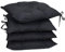 DETEX® Sitzkissen Stuhl 4er Set 55% Baumwolle Wasserabweisend 45x45cm Visko-Effekt Waschbar Reißfest Stuhlkissen Sitzpolster Gartenstuhl Anthrazit