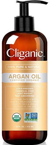 Cliganic Arganöl Bio, 100% Rein, 500ml | Marokkanisches Arganöl für Haare, Gesicht & Haut | Natürliches kaltgepresstes Trägeröl