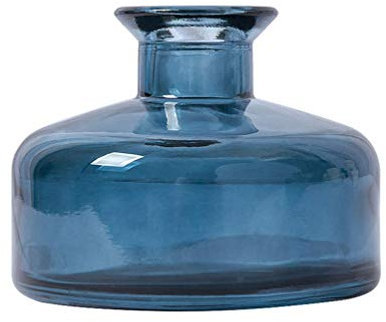 XUMIN 1PCS 200ml/6.7oz Empty Round Glass Diffuser Bottles Jars Vials Dispenser Sample Packing Container Storage with Caps for Perfume Essential Oils Diffusion (Blue)