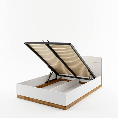 Bett DENTRO DT02 mit Lattenrost 140x200 cm Bettkasten und LED Beleuchtung Ehebett Bettgestelle Schlafzimmer
