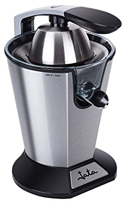 Jata JEEX1045 Exprimidor de Naranjas Eléctrico de Brazo, 600 W, Cuerpo Acero Inox, Desmontable, Tapa cierre antigoteo, Base antideslizante, Extracción continua, Silencioso
