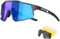 KAPVOE Polarisiert Fahrradbrille mit 4 wechselgläser TR90 Rahmen für Herren Damen Sport Radfahren MTB Sportsonnenbrille Radbrille Sportbrille Fahren Angeln Baseball Laufen Grün Schwarz 06