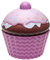 POWERHAUS24 Blechdose XL-Cupcake bunt dekoriert, Geschenk, Aufbewahrung, Deko, Spielzeug, lebensmittelecht, ca. 17 cm x 16 cm, 2 Rezepte inklusive