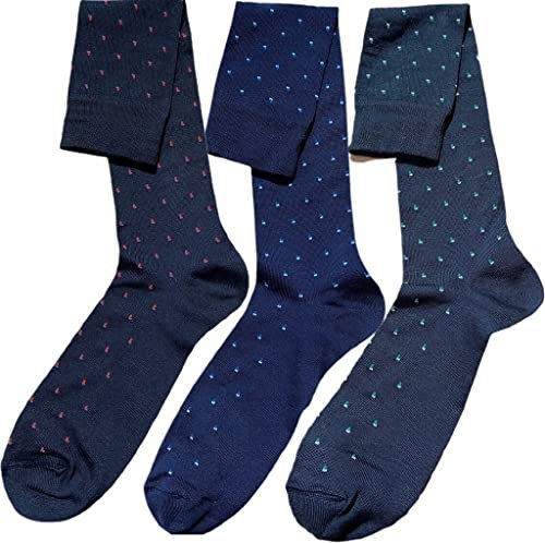 Infinity 6 paia Calze Lunghe Uomo Cotone Filo di Scozia Elasticizzato disegni moda pois Eleganti per Lavoro D'Ufficio Fresche e Traspirante Made in Italy (43-46, Cuoricini)