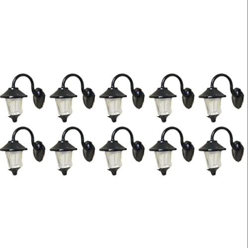 RANRAO Modelleisenbahn Wandlampen LED Straßenlampen 1-Lampe für H0 Häuser Bauset 10 Stück