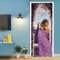 A.Monamour Türtapete Selbstklebend Türfolie Türposter 3D Vintage Bogen Des Lila Pfaus Mit Blick Auf Das Lavendelfeld Vinyl Folie Türdeko Tapete Wandbild Türaufkleber Türtattoo 95 x 215 cm