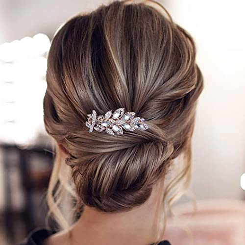 TseenYi Kristall Pfau Haarspange Strass Edelstein Haarspange Vintage Kristall Haarspange Clip Pfau Haarspange Bling Braut Hochzeit Kopfbedeckung für Frauen und Mädchen (mit transparentem Kristall)