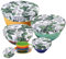 PHOGARY 5 Couvercles de Bol Réutilisables, Couvercles en Tissu Imperméables pour Le Bol à Salade en Verre, Le Pot, Les Melons (Fit 2.7-14 Pouces), la Bordure Élastique (Motif Feuillage)
