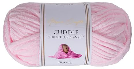 Utopia Crafts Cuddle Hilo suave de chenilla súper grueso para tejer y crochet, 100 g - 60 m (rosa bebé)