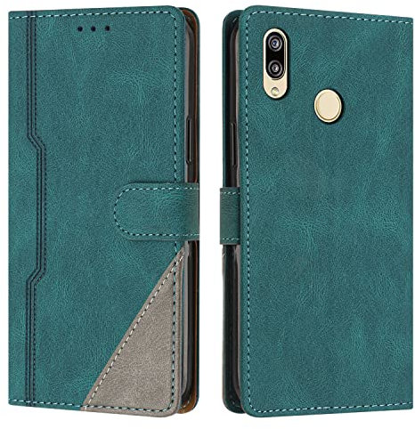JZASES Cover per Huawei P Smart 2019 / Honor 10 Lite, Custodia in PU Pelle, Antiurto Libro Portafoglio Protettiva Cover Compatibile con Huawei P Smart 2019 / Honor 10 Lite, Verde