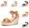 Hitmars Sandalias Mujer Verano Plataforma Alpargatas de Cuña Comodas Zapatos Tacón Esparto Sandalias con Hebilla Espadrilles Moda Marrón 38 EU