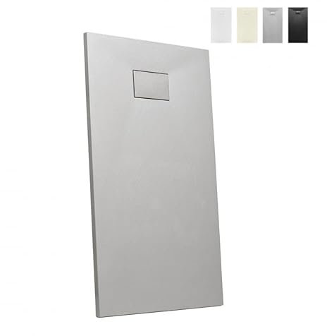 Piatto doccia resina filo pavimento rettangolare 140x80 Stone - Grigio