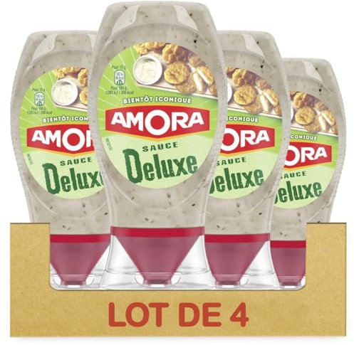 Amora Sauce Deluxe - Bientôt Iconique - Lot de 4 bouteilles de 247g (L'emballage peut varier)