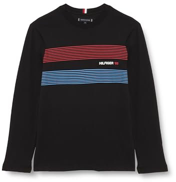 Tommy Hilfiger Men Long-Sleeve T-Shirt Hilfiger 85 Ls Tee Cotton, Black (Black), S
