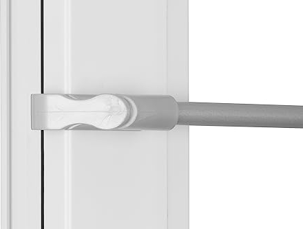RENA Flex Gardinenstange Teleskopstange Vorhangstange für Scheibengardinen Scheibengardinenstange für Küchengardinen Bistrogardine Fenstergardinen Ausziehbar 75-125cm Silber