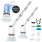 MoKo Electric Spin Scrubber, Cordless Cleaning Brush up to 490 RPM with Power Display, 9 Replaceable Brush Heads, Long Adjustable Extension Handle, Electric Shower Scrubber for Shower Bathroom Tub