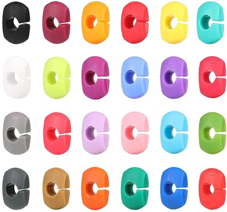 Qianxihu 24Pcs Colorful Drink Markers Silicone Drink Markers Wine Glass Goblet Markers Fashionable Wine Glass Trinket Markers for Cocktail, Champagne, Glass