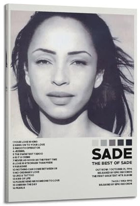 ceok Sade Poster The Best of Sade Filmposter Wandkunst Dekor Druck Bild Gemälde für Wohnzimmer Schlafzimmer Dekoration 30 x 45 cm Rahmenstil