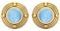 6 mm runder Geburtsstein Larimar Ohrstecker in 925 Sterling Silber, minimalistischer zarter Schmuck, Gold Vermeil