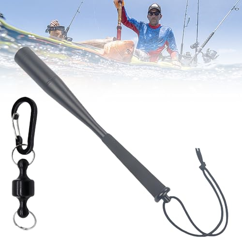 SPORWAY Fishing Fischtöter: Aluminium Totschläger, 24,7cm Fischbetäuber, Fisch Betäuber mit rutschsicherer Griff, mit 1 Magnetschnalle, Angelzubehör (Schwarz)