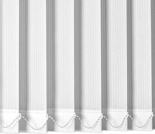 X1NGFU Weiß Vertikal Sonnenschutz Lamellenvorhang,Innen nach Maß Vertikaljalousie,Blickdicht lichtdurchlässig Verdunkelungsjalousie Schiebegardine,für Tür Fenster,Breite×Höhe (130cm x 100cm)