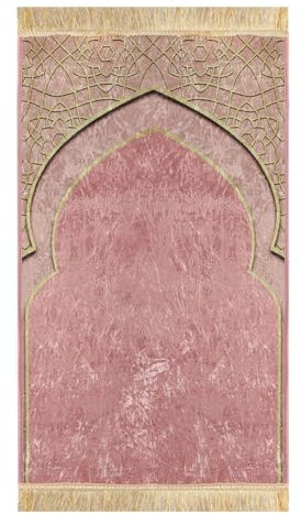 IBLUELOVER Tapis de Prière Musulmans Tapis de Prière Islamique avec Frange Tapis Prière en Peluche Rembourré Epais Tapis de Sol Islamic Prayer Portable Tapis Prière Cadeau Pèlerinage L'Aïd Mariage