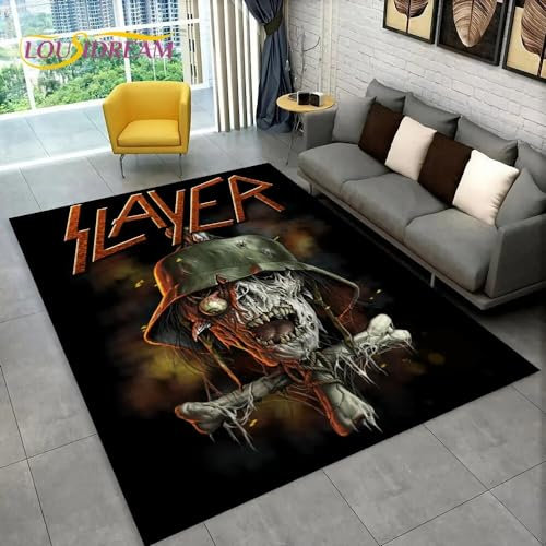 BBAUER Sl Heavy Metal Band Druck Musikmuster Flanell Teppich Home Wohnzimmer Schlafzimmer Türmatte Dekor rutschfeste Bodenmatte Teppich G1418 40×60CM