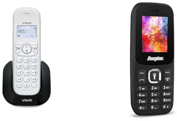 VTech CS1500 Téléphone sans Fil DECT à Double Charge avec Blocage d'appel & Energizer - Mobile E13-2G - Téléphone Portable Double Sim - Noir - Mini SIM - Débloqué - Torche