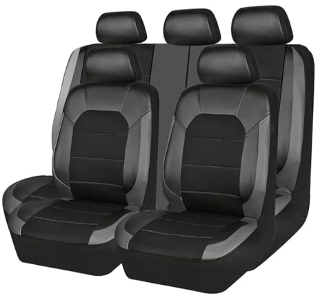 QWTYAFDD Autositzbezug Set,für Opel Meriva B 2010-2014 Universal-Sitzbezug, Komplett-Set, Schonbezüge Autositze für Vordersitze und Rückbank,C Grey