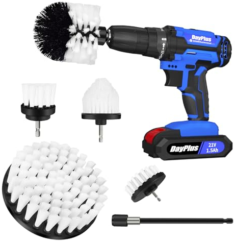 Bürstenaufsatz Akkuschrauber,6 Stück Bürste Akkuschrauber Bohrmaschine Reinigung Kit zum Reinigen von Bad, Badwanne, Bodenbelag, Marmor, Keramik (6PCS)