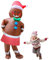 PhiGie 2 Packs Inflatable Christmas Gingerbread Man and Gingerbread Lady Costume Outfit Air Blow-up Costume for Adult/Christmas Parades/Halloween