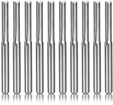 Veciado 10 Piezas 2 Brocas de Enrutador Cnc de Flauta 3.175Mm Fresa de Acero de Tungsteno de Ranura Recta para Madera y PláStico