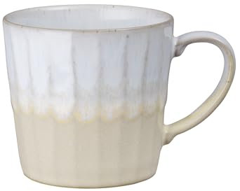 Denby - Reactive Natural Mug Set of 2-400ml Capacity - Dishwasher & Microwave Safe - Hot Drink, Coffee & Tea Mugs - Handcrafted Ceramic Stoneware Mugs with Glaze Effect - Chip, Crack Resistant Cups