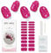 JMEOWIO Gel Nail Stickers Glitter Pink Semi Cured Gel Nail Strips Wraps UV/LED Nails Art Design Decoration Accessories