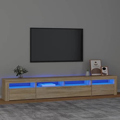 Capwee Mobile Porta TV 240 cm Mobile Porta TV Moderno con Luci LED Mobile TV Soggiorno 240 cm Mobiletto Televisore in Legno-Rovere sonoma-240 cm